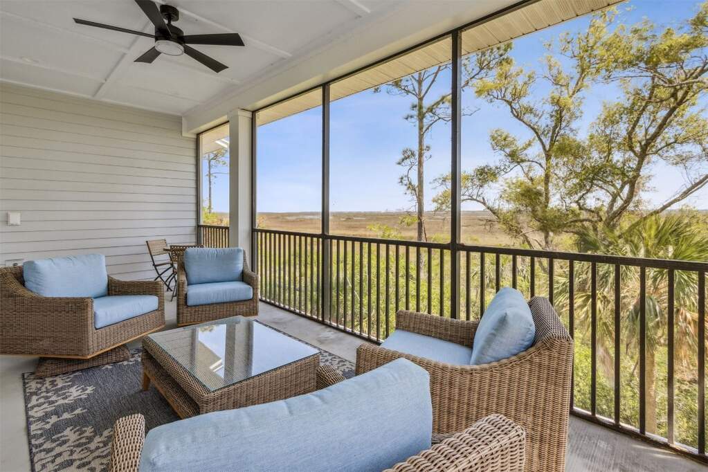 Enjoy morning coffee or sunset cocktails on the sc
