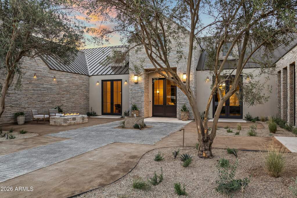 Front Courtyard + Fountain + Exterior Firepit
