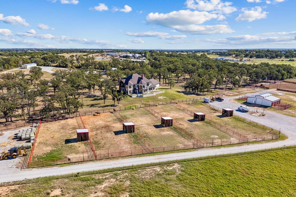 Aerial view of sparsely populated area