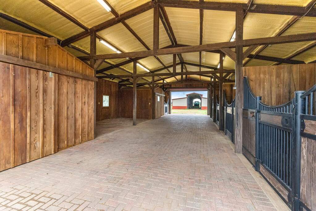 View of horse barn