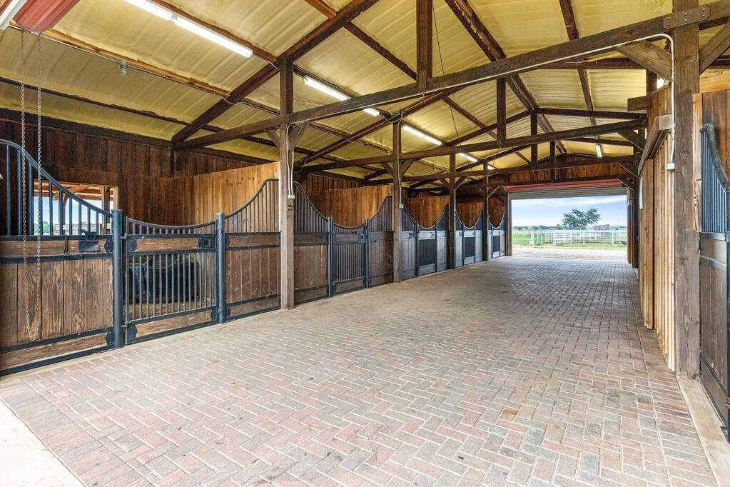 View of horse barn