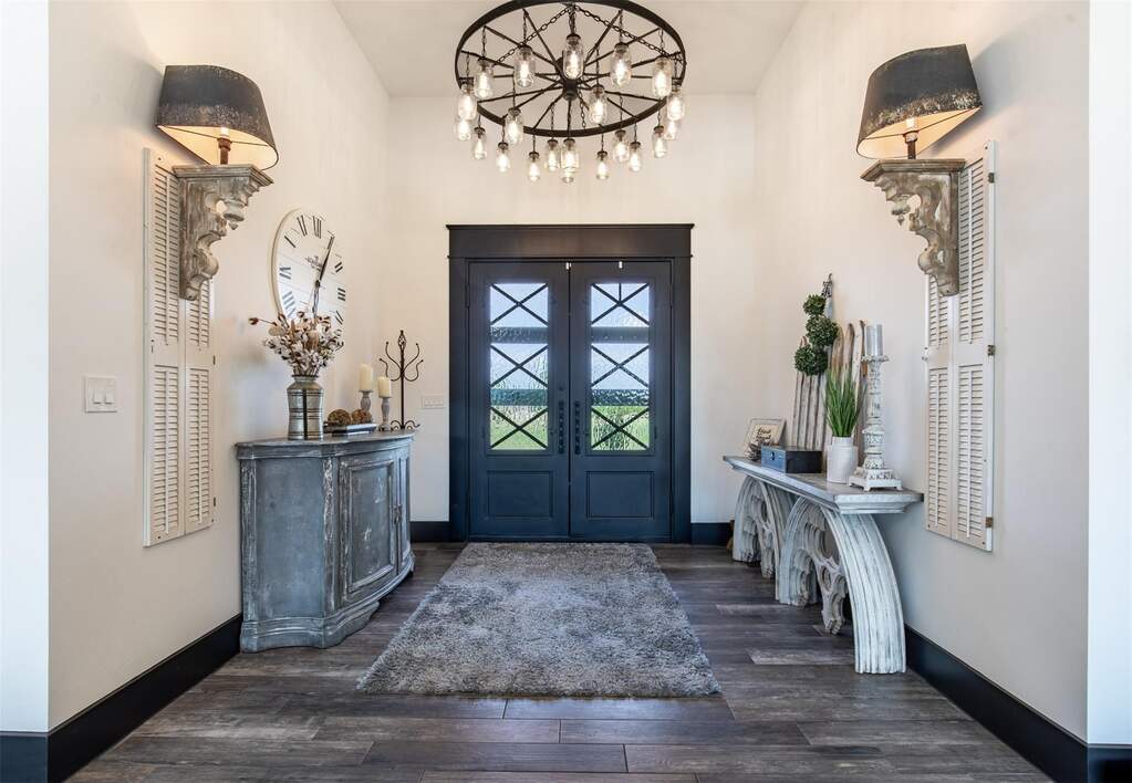 Charming double iron door entryway