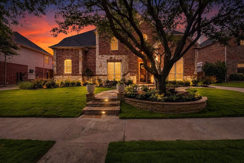 A nighttime view of a lovely home