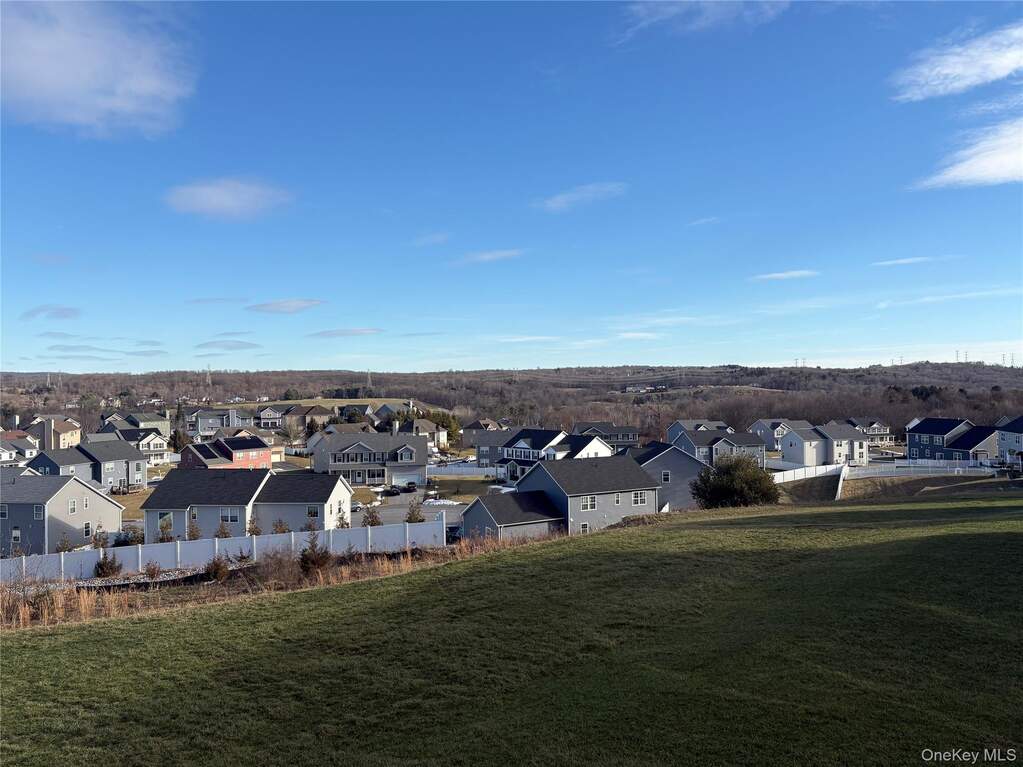 Aerial perspective of suburban area
