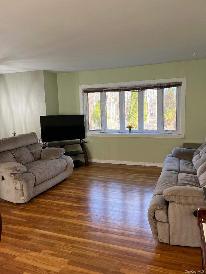 Living room featuring wood finished floors and baseboards