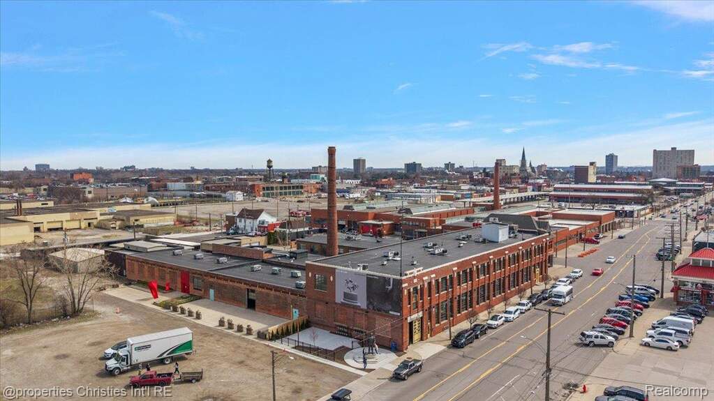 Aerial view of an industrial area