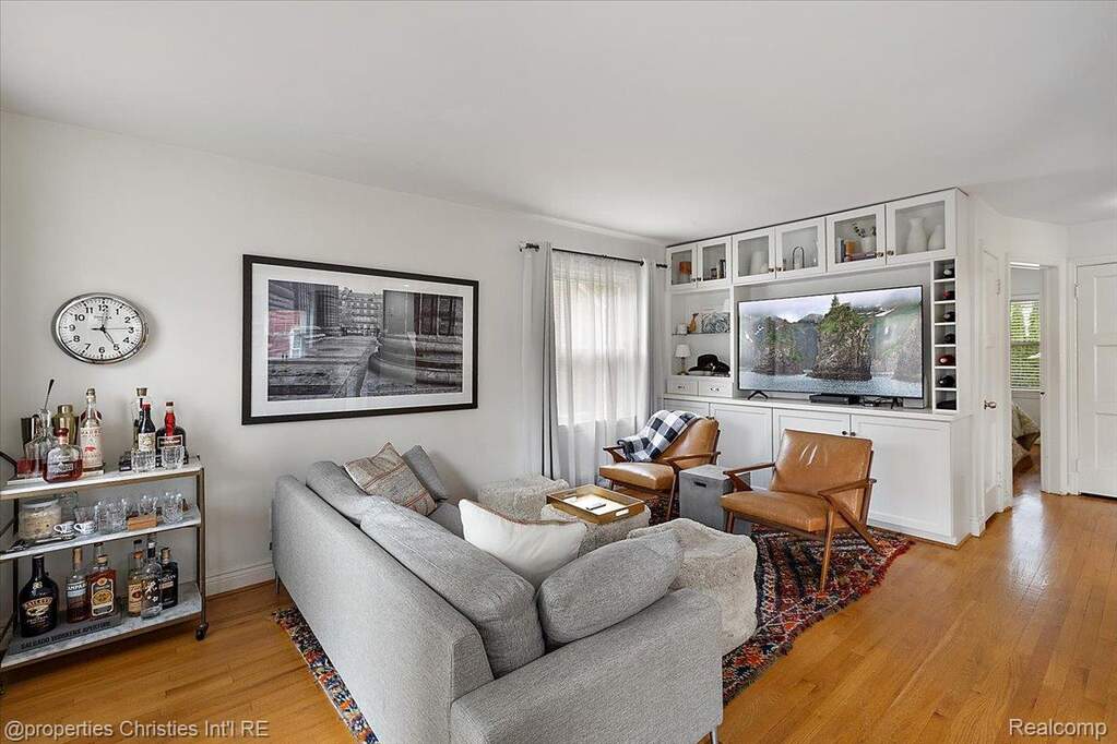Living room featuring light wood-style floors