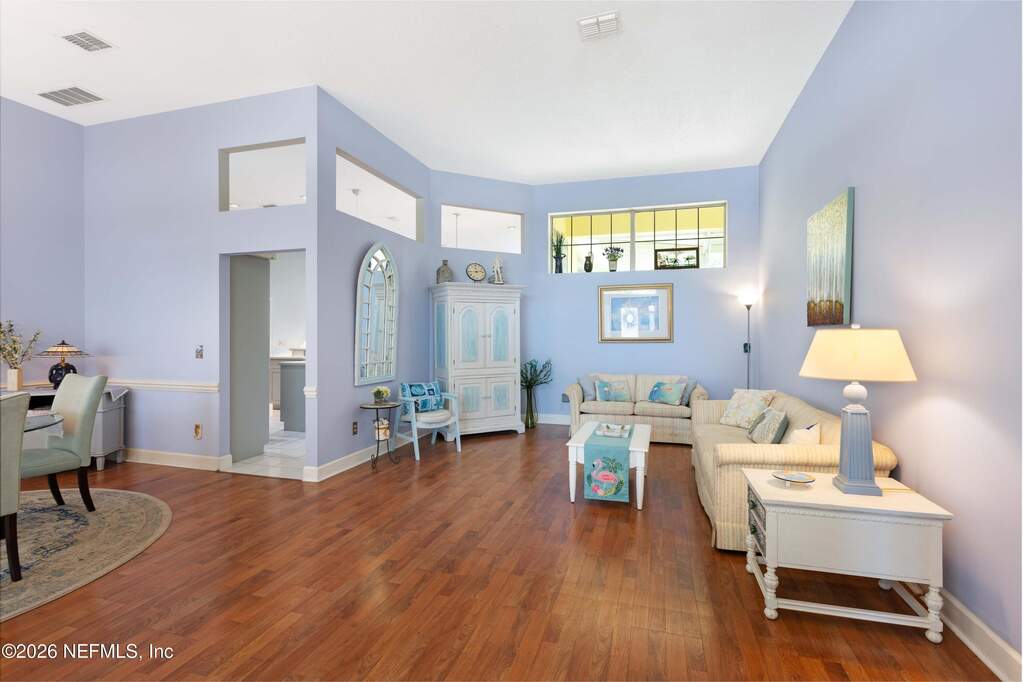 High ceilings and lots of natural light.