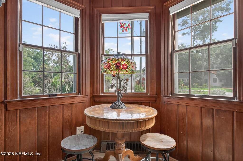 Back Door foyer area ~ Original Wood Panel Walls