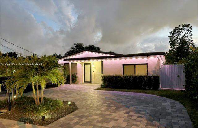Outside lighting throughout house
