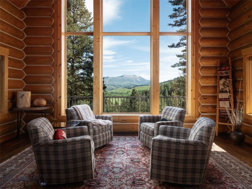 Framed views of the Bridgers from the Great Room