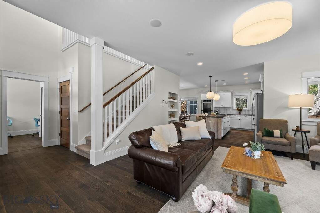 Open concept living and kitchen area.