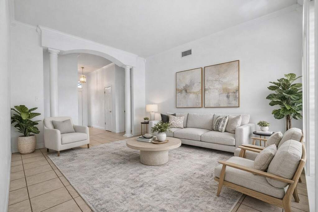 *Virtually staged* living room