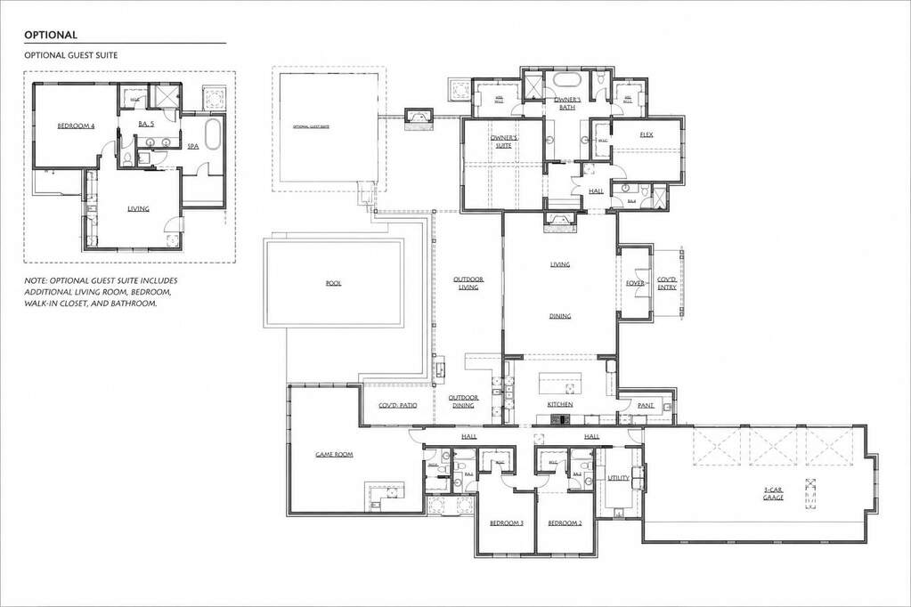 Optional To Be Built floor plan shown - with a stunning optional 900+ sq ft casita spa, also available to see in person nearby. See remarks for details.