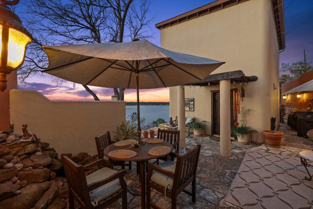 Lake views before you even make it inside...welcome to the Mushroom Home.