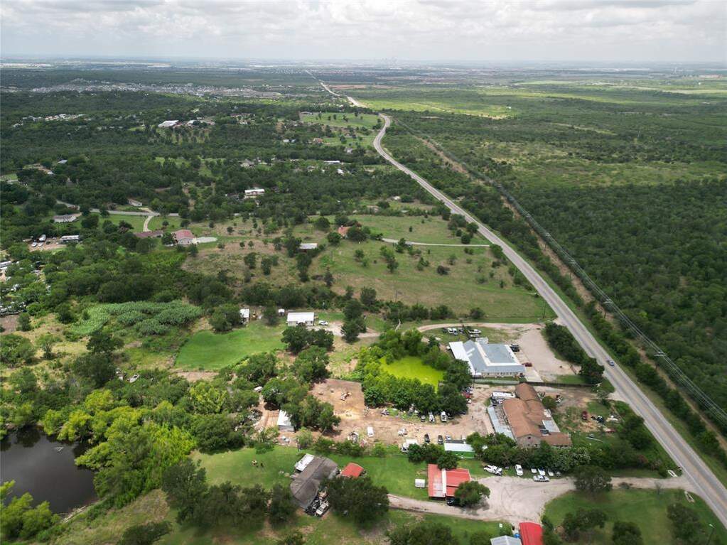 Aerial view of sparsely populated area
