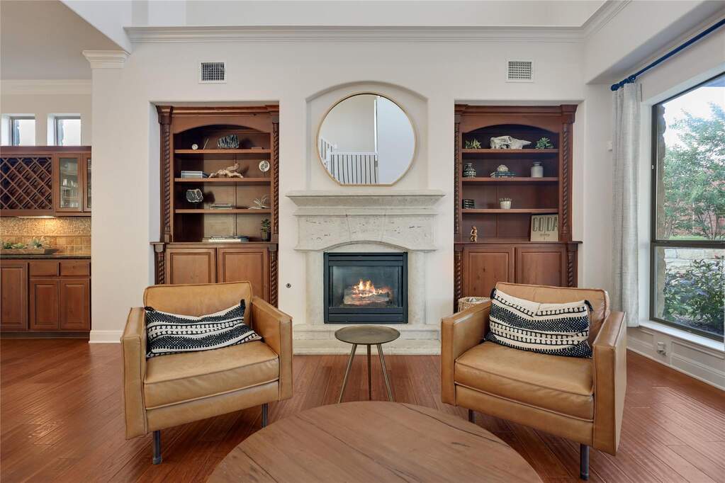 Display your favorite books and trinkets on these built-in shelves