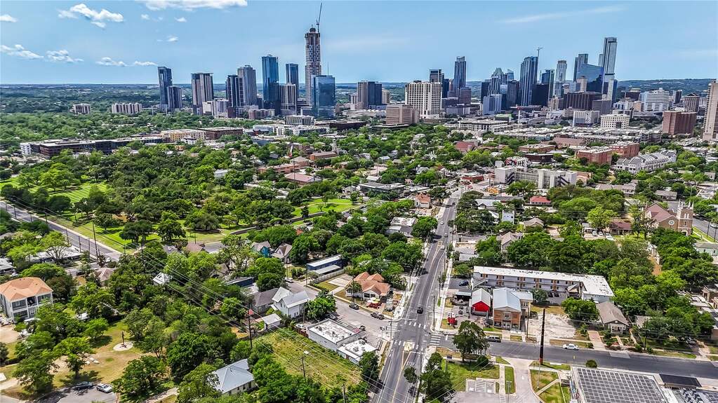 Aerial view of city skyline