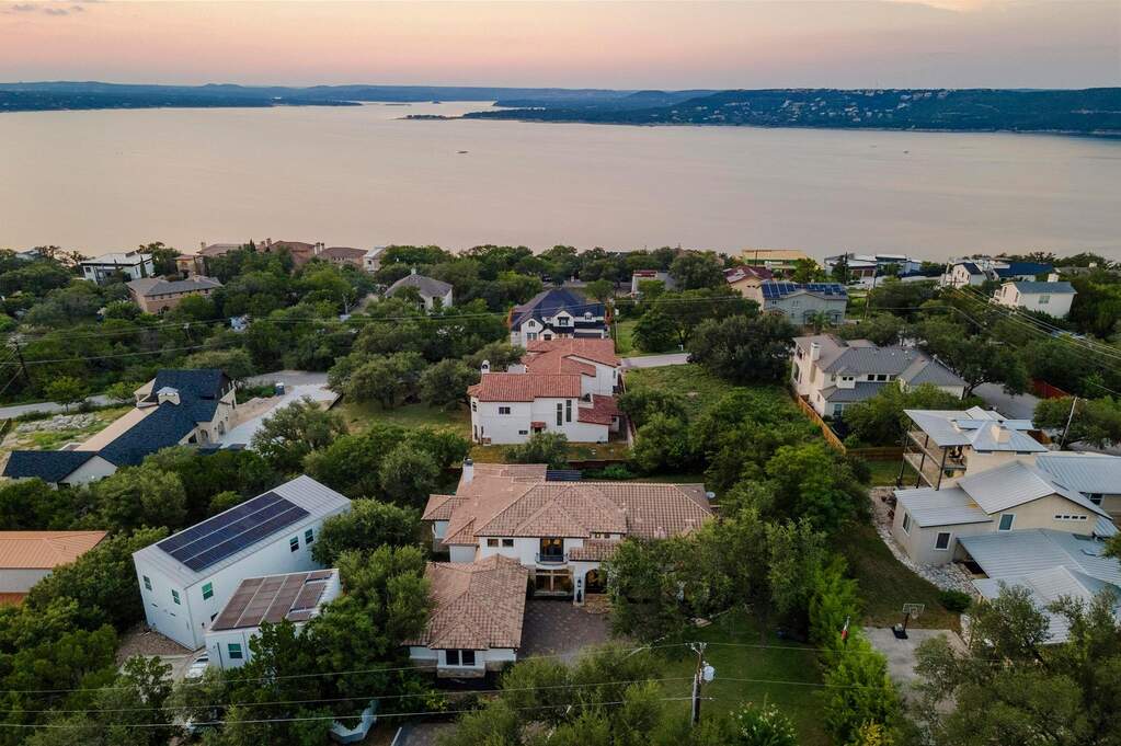 Aerial view with Lake Travis