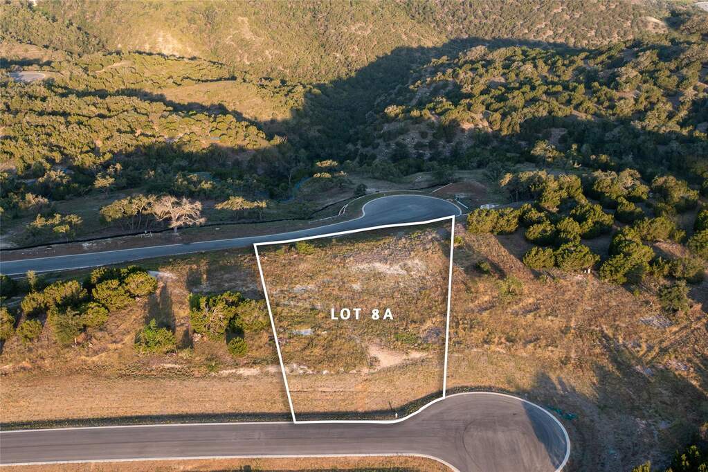 Aerial view of property's location with property parcel outlined
