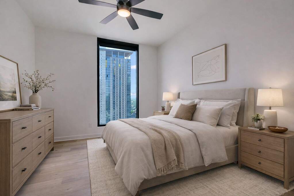Primary bedroom with southern facing views.